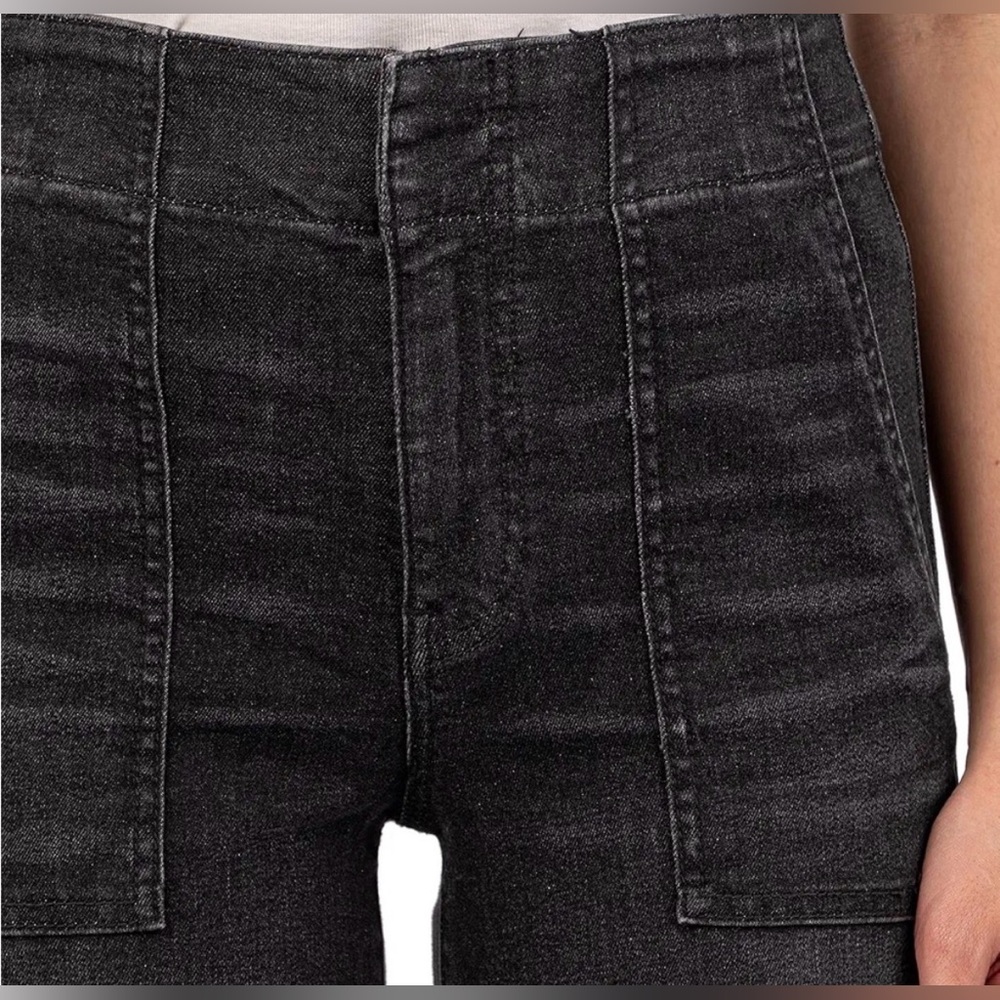 Kut From The Kloth Meg Utility Wide Leg Raw Hem black - size 6 - Picture 3 of 7